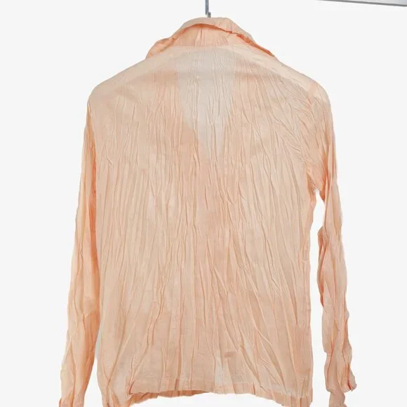 Issey Miyake Pleats Please Peach Crinkle Pleat Jacket